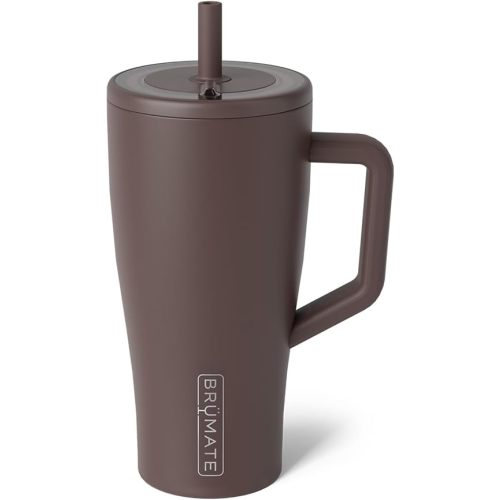 BrüMate Era 30 oz Tumbler with Handle & Straw | 100% Leakproof Insulated Water Bottle Tumbler with Lid & Flexible SoftSip Straw | Made of Stainless Steel | Cup Holder Friendly | 30oz (Java)