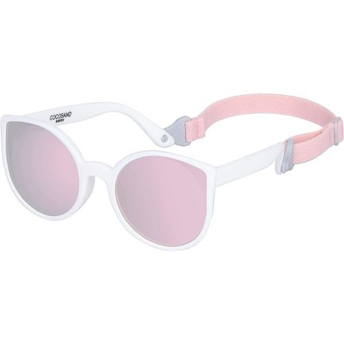 COCOSAND Baby Sunglasses with Strap Polarized Cat Eye for Infant Toddler Newborn Girl Age 3-24 Months