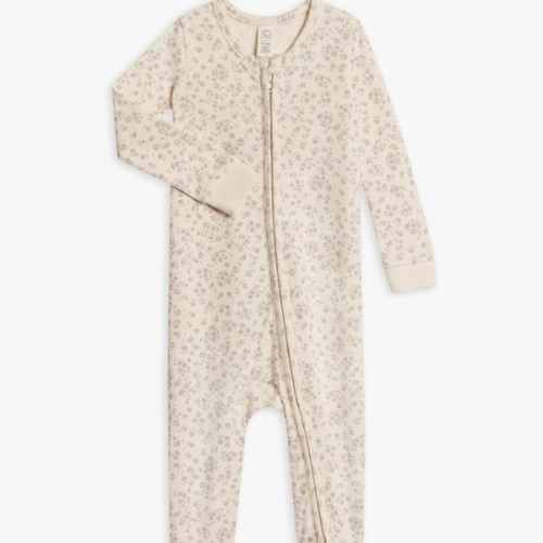 Colored Organics Baby Zip-Up Footed Sleeper with 2-Way Zipper - Newborn Organic Cotton Pajamas