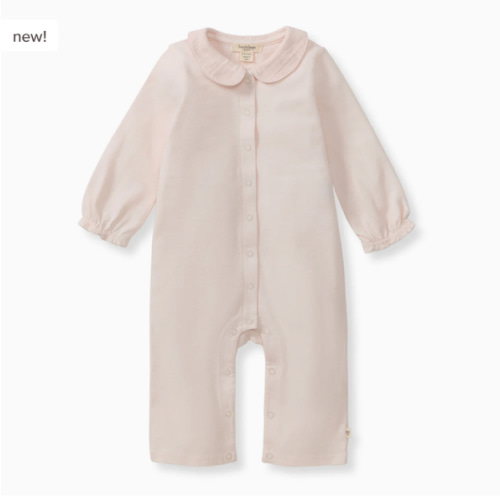 Muslin Collar Baby Girl Pink Jumpsuit – Burt's Bees Baby