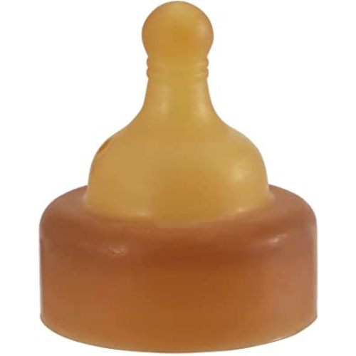 HEVEA Wide Neck Baby Bottle Nipple - Slow Flow Glass Bottle Nipple for Newborn Babies - Single-Pack - 100% Natural Rubber 0+ Months