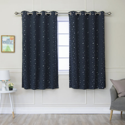 Silver Foil Star Blackout Curtains