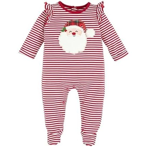 Mud Pie Girl's Baby Santa Ruffle Sleeper