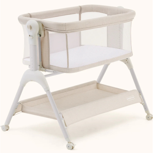 HARPPA Cuddly Sway | 3-in-1 Rocking Baby Bassinet & Bedside Sleeper with Anti-Reflux Mattress for Newborns | Attaches to Bed, Adjustable Height, Tool-Free Setup, Portable Wheels, CPSC Certified, Gentle Rocking Motion | Ideal for Infants, Safe Co-Sleeping
