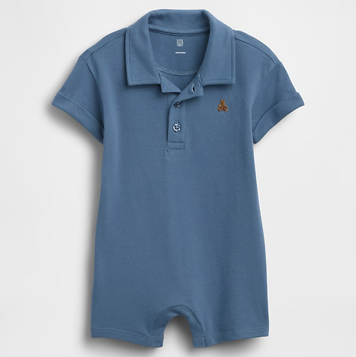 Baby Pique Polo Shorty One-Piece
