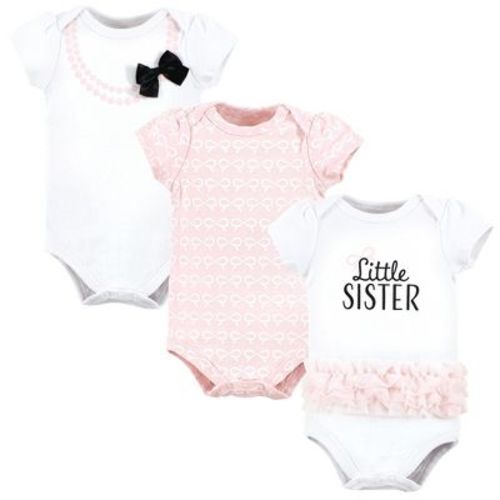 Hudson Baby Infant Girl Cotton Bodysuits, Little Sister Tutu, 6-9 Months
