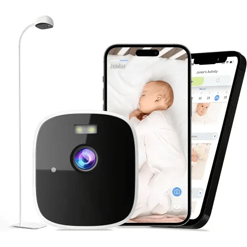 Instababy Smart Baby Monitor with Floor Stand, 2K Crib Camera with AI Breathing Monitor, No Wearables WiFi Baby Camera, Night Vision, Baby Sleep Tracker, Cry & Motion Alerts, Diaper & Feeding Record