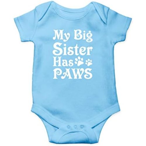 AW Fashions My Big Sister Has Paws Baby Bodysuit Cute Newborn Girl Outfits Funny Romper Baby Boy Clothes
