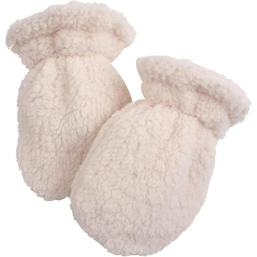Baby Winter Fleece-Lined Mittens, White, 0-12 Months