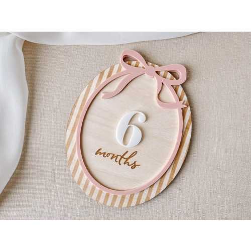 Baby Girl Monthly Milestone Pink Bow Baby Girl Milestone Marker Girl Baby Milestone Bow for Baby Girl Month Milestone Baby Name Sign Birth