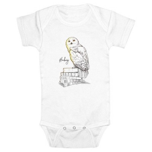 Infant's Harry Potter Hedwig Sketch Onesie, Color: Whitewhite, Size: 6 month6 month