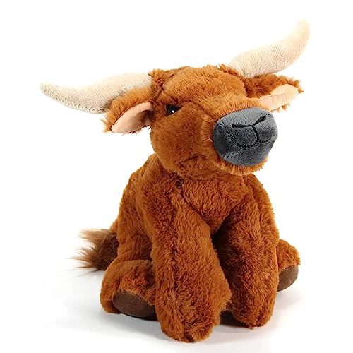 The Petting Zoo Longhorn Stuffed Animal Plushie, Gifts for Kids, Wild Onez Wildlife Animals, Longhorn Plush Toy 9 inches
