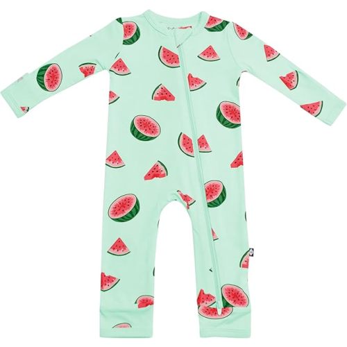 KYTE BABY Unisex Rayon Made From Bamboo Zippered Rompers 0-24 Months
