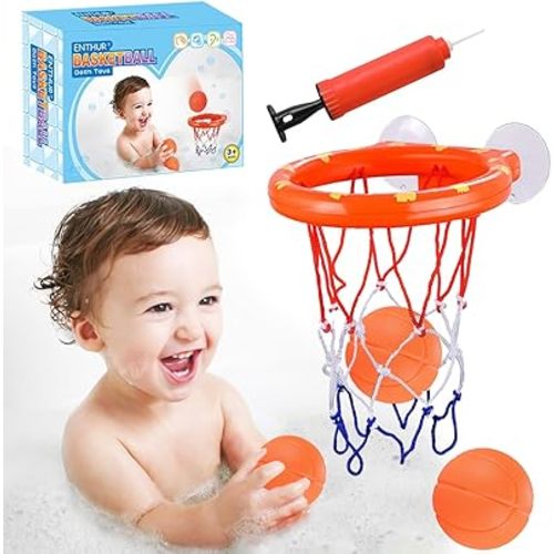 Bath Toy Fun Basketball Hoop & Balls Set for Boys and Girls Kid & Toddler Bath Toys Gift Set 3 Balls Included
