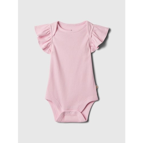 babyGap Mix and Match Ruffle Bodysuit in light peony pink, size: 6-12 M