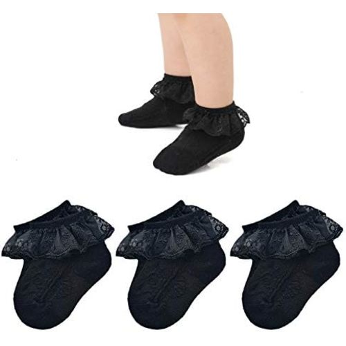 EPEIUS Baby-Girls Eyelet Frilly Lace Socks,Newborn/Infant/Toddler/Little Girls (Pack of 2/3/4/6)