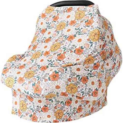 Baby Car Seat Covers- Multi-use Carseat Canopy for Babies, Stretchy Infant Carseat Cover Boy, Shower Gifts for Unisex Boys and Girls(Floral)
