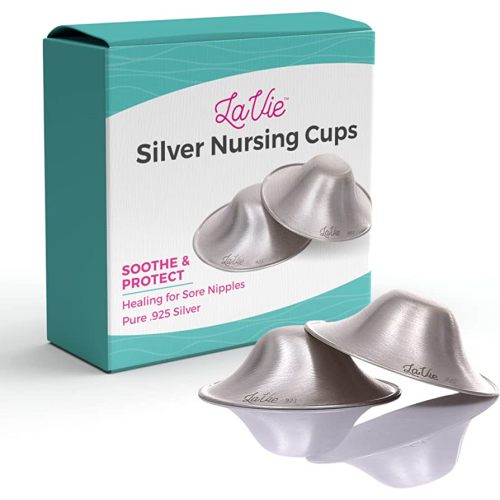 LaVie Silver Nursing Cups, Soothing Protection for Nursing Nipples, Calming Relief for Breastfeeding Moms, Silver Nipple Covers All Natural (Regular Size)