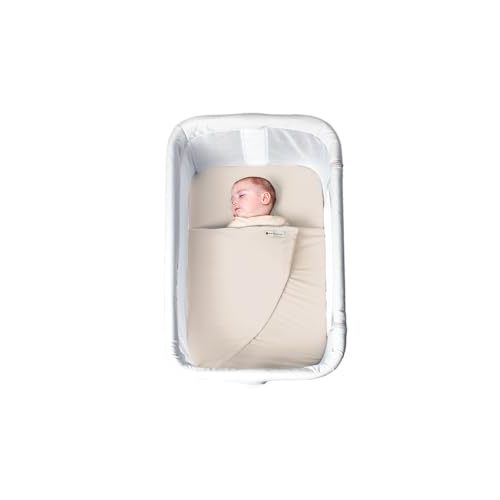 Marsu Baby Wrap Sheet – Anti-Rollover Safe Sleep Blanket for Newborns – Fits Bedside Sleepers, Pack & Plays, Mini Cribs – Newborn Sleep Essential (Tan, Bedside Sleeper or Bassinet)
