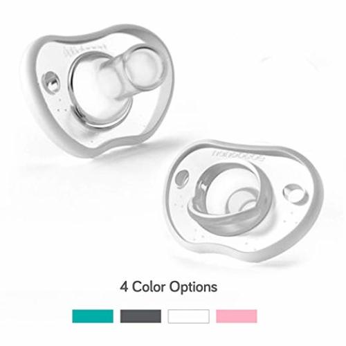 nanobébé Flexy Baby Pacifier for Newborn, 2-Pack – Orthodontic, 100% Silicone Pacifiers for Infants, 0-3 Months – Baby Soother Binky... - Teal