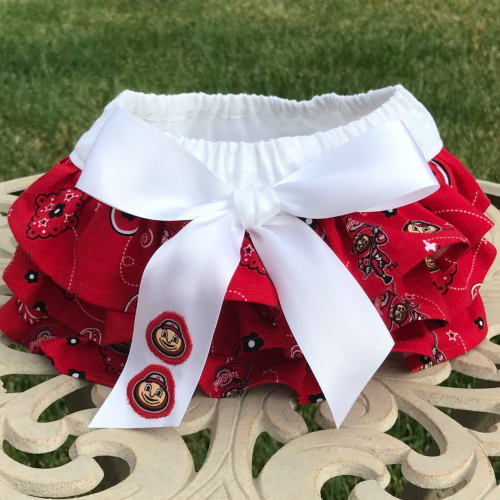 The Ohio State Ruffled Diaper Cover-Baby Bloomers-Buckeyes-Game Day Outfit-Newborn Photo Prop-Birthday Outfit-Cake Smash Outfit