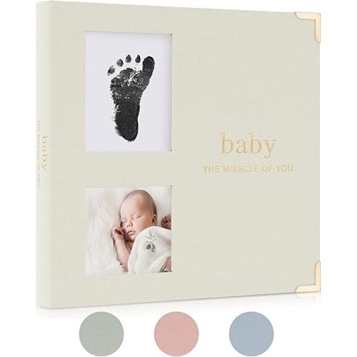 Keepsake Baby Memory Book for Boys and Girls – Timeless First 5 Year Baby Book With Photoslots – Cute Journal Scrapbook or Photo Album - Record a Milestone for Every Event from Birth to Age 5