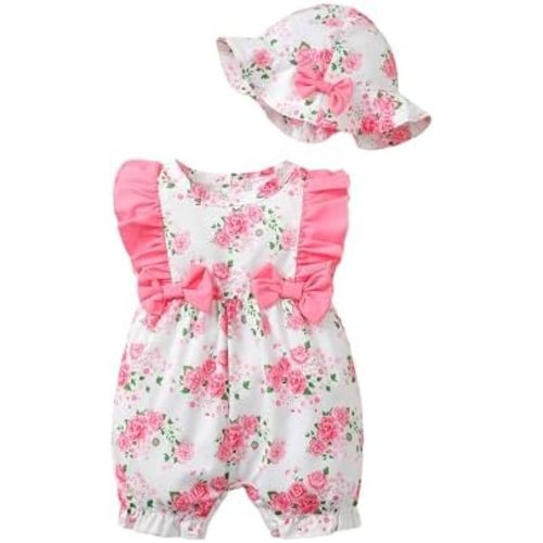 SUNNY PIGGY Newborn Baby Girl Clothes Baby Girl One Piece Romper Fall Winter Long Sleeve with Hat Sets Cute Infant Outfits