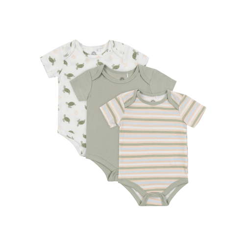 Wonderluxe Newborn Short Sleeve Bodysuits, 3-Pack, Sizes 0-3M-6-9M