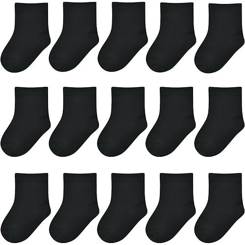 Baby Socks Infant White Crew Socks Newborn Dress Socks Baptism Christening Baby Girls Boys 0-3/3-6/6-12 months 15 Pack
