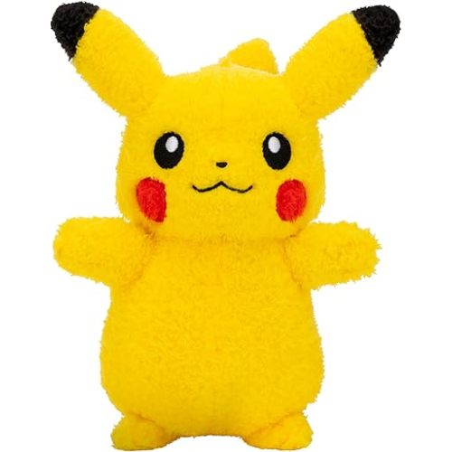 Pokemon Cuddly Pikachu Plush - 8-Inch Soft Shaggy Plush with Authentic Details