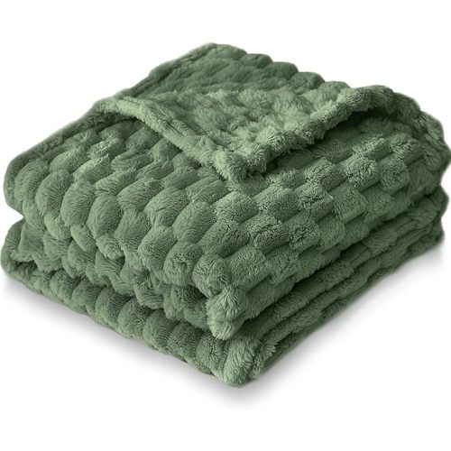 HOMRITAR Baby Blanket for Boys Girls 3D Flannel Fleece Fluffy Blankets for Baby Soft Plush Breathable Bed Blanket for All Season Toddler Infant or Newborn (30 x 40 Inch, Olive Green)