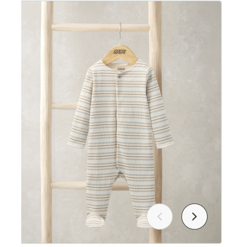 Ribbed Stripe Sleepsuit- NB