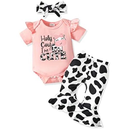 Renotemy Newborn Infant Baby Girl Clothes Summer Outfits Infant Romper Pants Cute Toddler Girl Clothes Gift Set