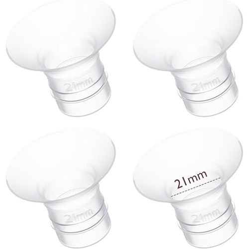 Momcozy Flange Insert 21mm Compatible with 24mm Flange/Shield of Most Pumps, Insert for Breast Pump Replacement Accessories, 4PCS 21mm