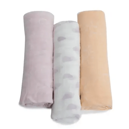 Bubba Blue Nordic Muslin Swaddle Wrap Peach/Lilac Size 3 Pack | Baby Bunting AU
