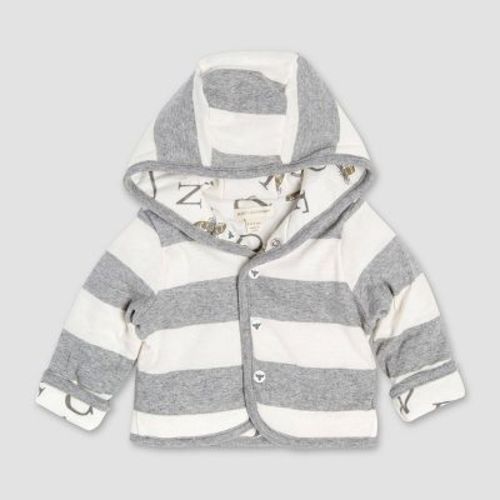 Burt's Bees Baby® Bee Reversible Organic Cotton Puffer Jacket - Gray Newborn