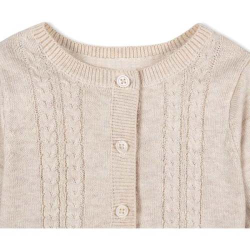 5 Piece Organic Sweater Cable Cardigan, Legging, Hat, & Bootie Boxed Gift Set, Light Oatmeal Set - Hope & Henry | Maisonette