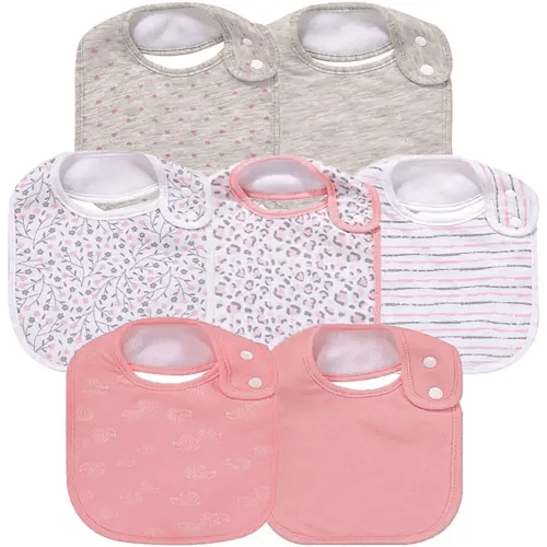 7 Pack Baby Cotton Absorbent Bibs for Drooling Teething
