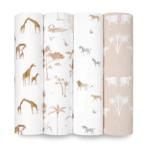 aden + anais | Safari Dreams Organic Muslin Swaddle Blanket 4pk