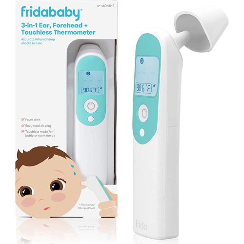 Frida Baby Infrared Thermometer 3-in-1 Ear, Forehead + Touchless for Babies, Toddlers, Adults, and Bottle Temperatures