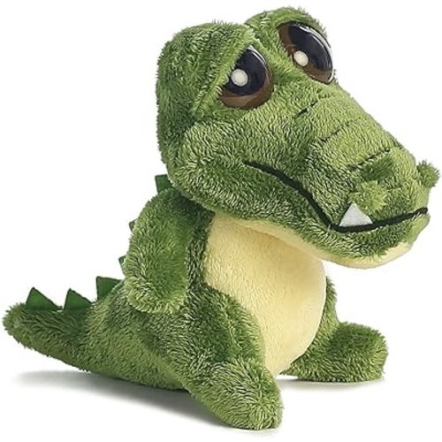 Aurora World Dreamy Eyes Plush Green Gator with Bubble Sound - 17104, 5 inches