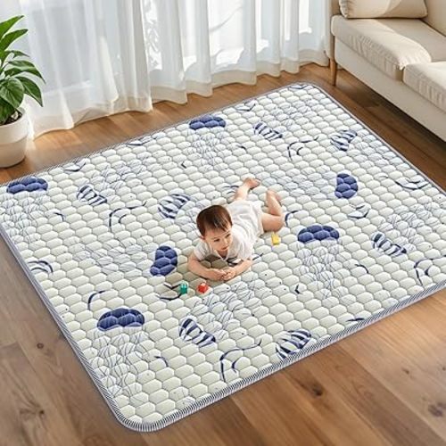 71x59 Baby Play Mat for Playpen - Soft & Thick Playmat for Baby - Non-Slip Safe Extra Large for Toddlers - Foldable Machine Washable Cushion Play Mat for Babies Toddlers Tummy Time