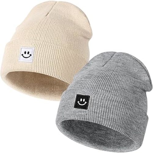 DANMY Baby Beanie Hat, Newborn Toddler Winter Warm Knit Hat, Kids Soft Beanie Cap