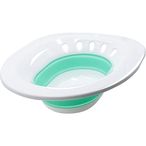 RUGUO Sitz Bath, Sitz Bath for Hemorrhoids - Sitz Bath for Toilet Seat - Sitz Bath for Postpartum Care, Sits Bath Kit for Women, Collapsible, Wider Seating Area, Deeper Bowl