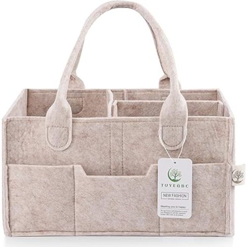 Cesta de pañales para bebé, contenedor de almacenamiento para guardería y organizador de automóvil para pañales y toallitas, cesta de almacenamiento para artículos esenciales para recién