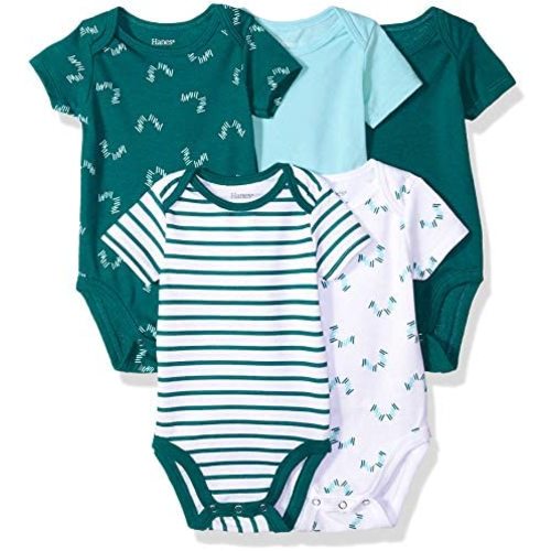Hanes Baby and Toddler Ultimate Flexy Short Sleeve Bodysuit (5 Pack)
