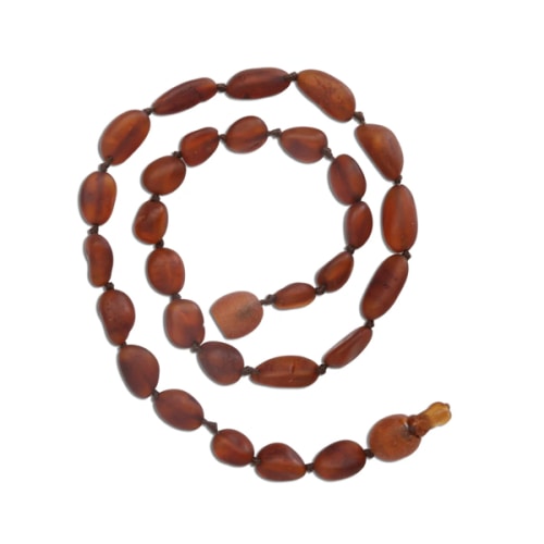 Baby Amber Teething Necklace for Teething Infant Toddler-Dark Cognac – Cherished Moments Jewelry