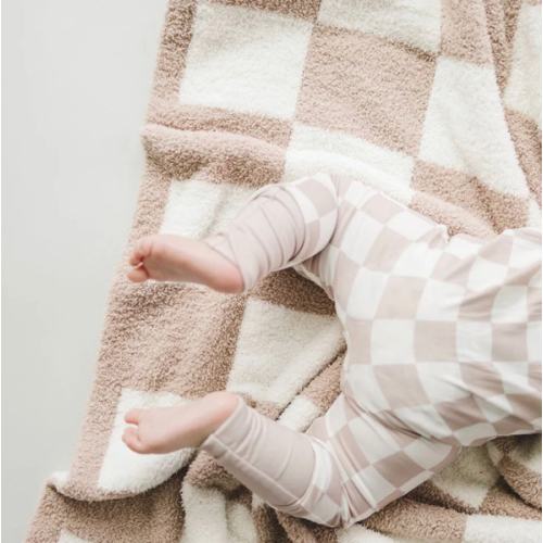 Checkered Plush Blanket | Latte Default Title
