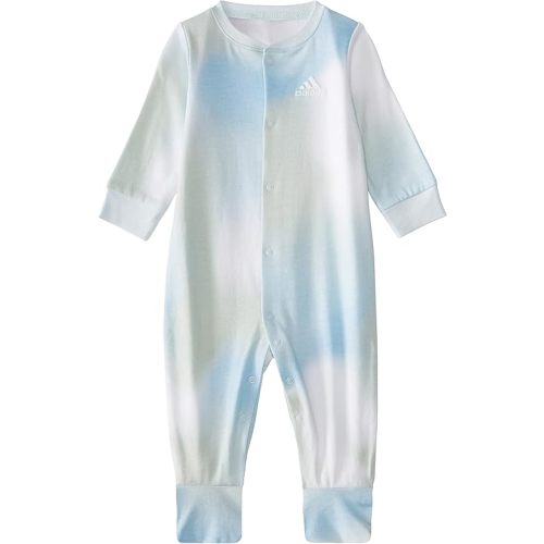 adidas Baby Boys' Long Sleeve Printed Zipper Footie