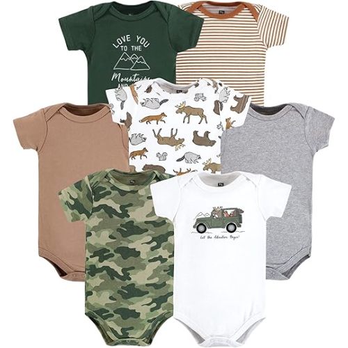 Hudson Baby baby-boys Cotton Bodysuits 7-pack